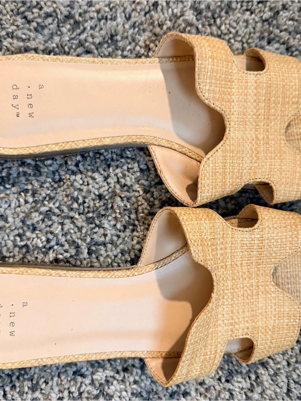 a new day Beige Woven Slide Mules